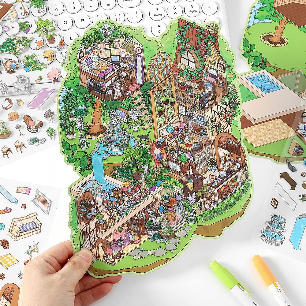 Wood Wave Dwelling DIY 3D Scene Sticker Collection - 2 lovely Miniature Scenes