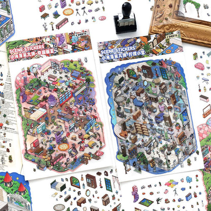 Fun Retreat DIY 3D Scene Stickers Collection - 2 Cute Miniature Scenes