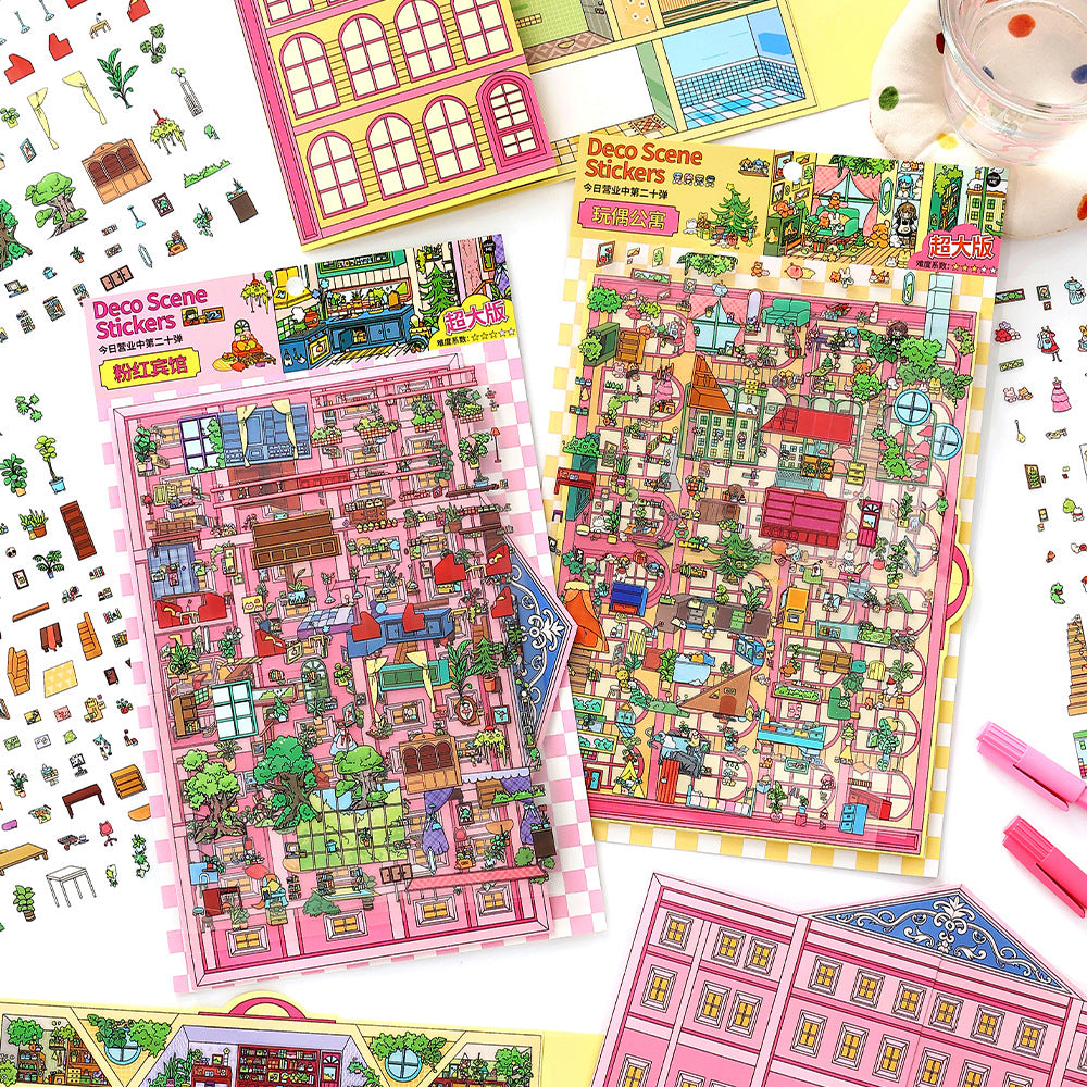 Sweet Dream Residential Community DIY 3D Scene Stickers Collection- 2 Cute Miniature Scenes