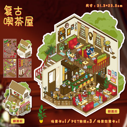 YL160 Timeless Dreams DIY 3D Scene Stickers Collection- 9 Cute Miniature Scenes