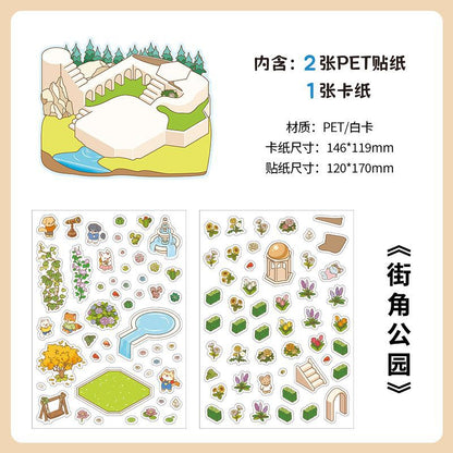 Dwelling DIY 3D Scene Sticker Collection - 4 Cute Miniature Scenes