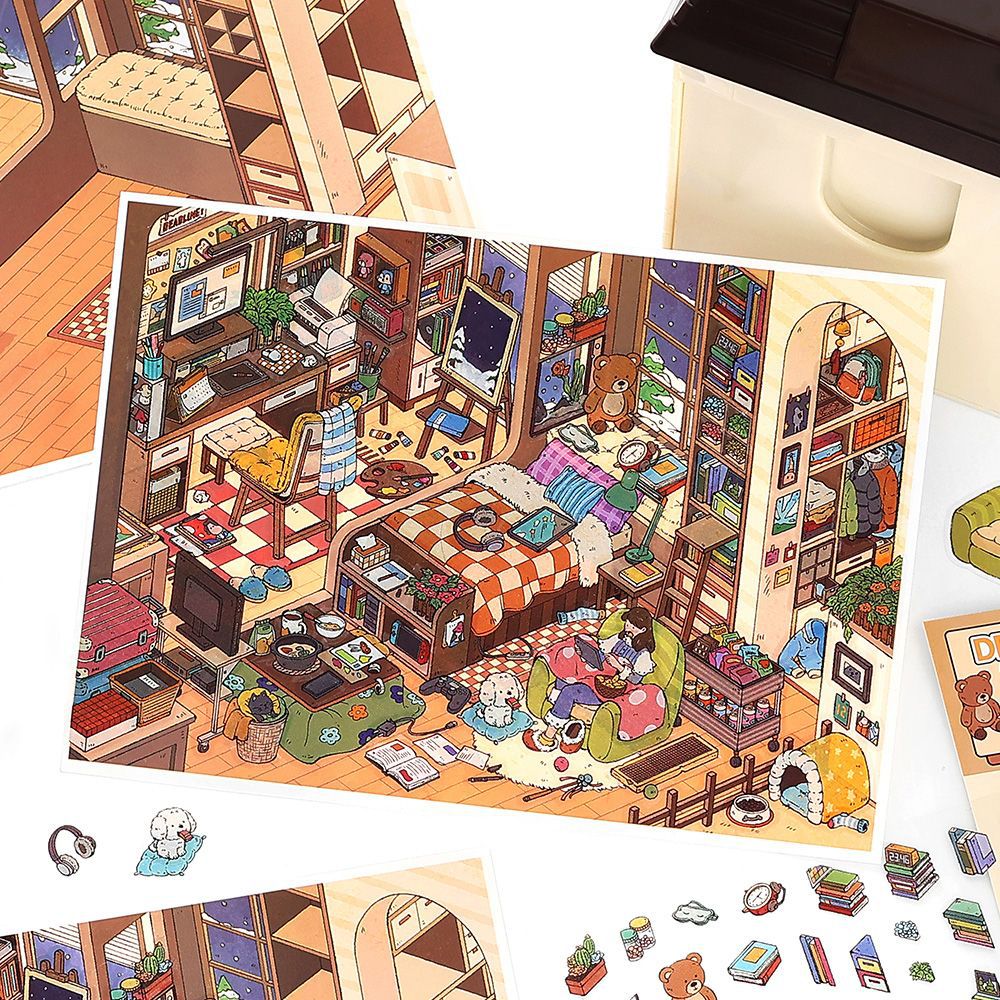 My Cabin Fifteen Bullets DIY 3D Scene Sticker Collection - 2 lovely Miniature Scenes
