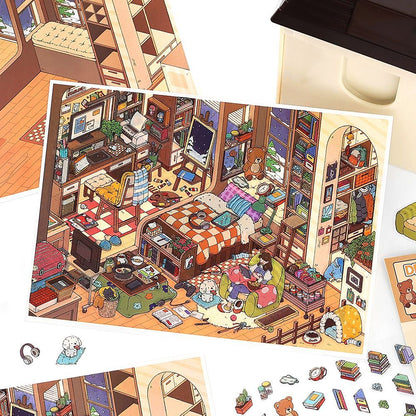 My Cabin Fifteen Bullets DIY 3D Scene Sticker Collection - 2 lovely Miniature Scenes