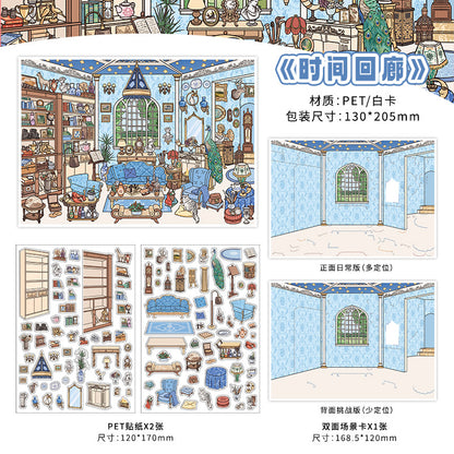 Life Gallery DIY 3D Scene Stickers Collection - 4 Cute Miniature Scenes