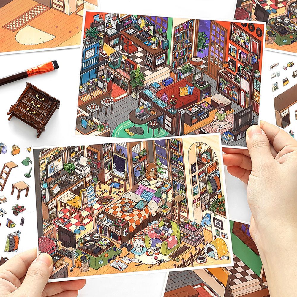 MBTI Personality Residence DIY 3D Scene Stickers Collection - 2 Cute Miniature Scenes
