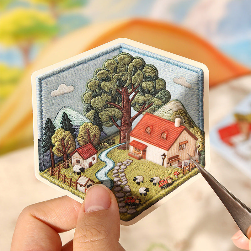 Xiuzhen Spring A  Creative DIY 3D Scene Stickers Collection- 4 Cute Miniature Scenes