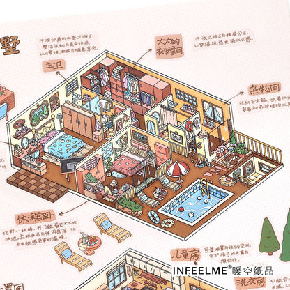 Habitat Diorama Gallery DIY 3D Scene Sticker Collection - 2 lovely Miniature Scenes