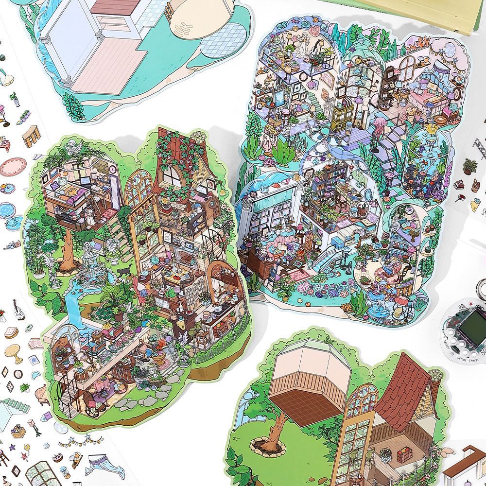 Wood Wave Dwelling DIY 3D Scene Sticker Collection - 2 lovely Miniature Scenes