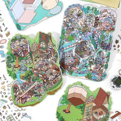 Wood Wave Dwelling DIY 3D Scene Sticker Collection - 2 lovely Miniature Scenes