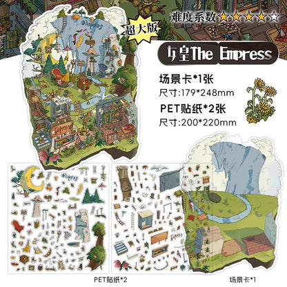 Tarot Archetype DIY 3D Scene Sticker Collection - 4 Cute Miniature Scenes