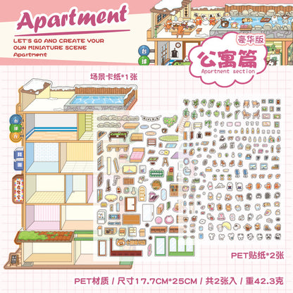 Fantasy World DIY 3D Scene Sticker Collection - 4 Lovely Miniature Scenes