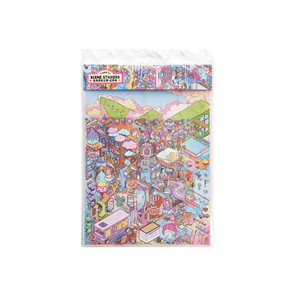 Fantasy City DIY 3D Scene Stickers lovely Miniature Scene