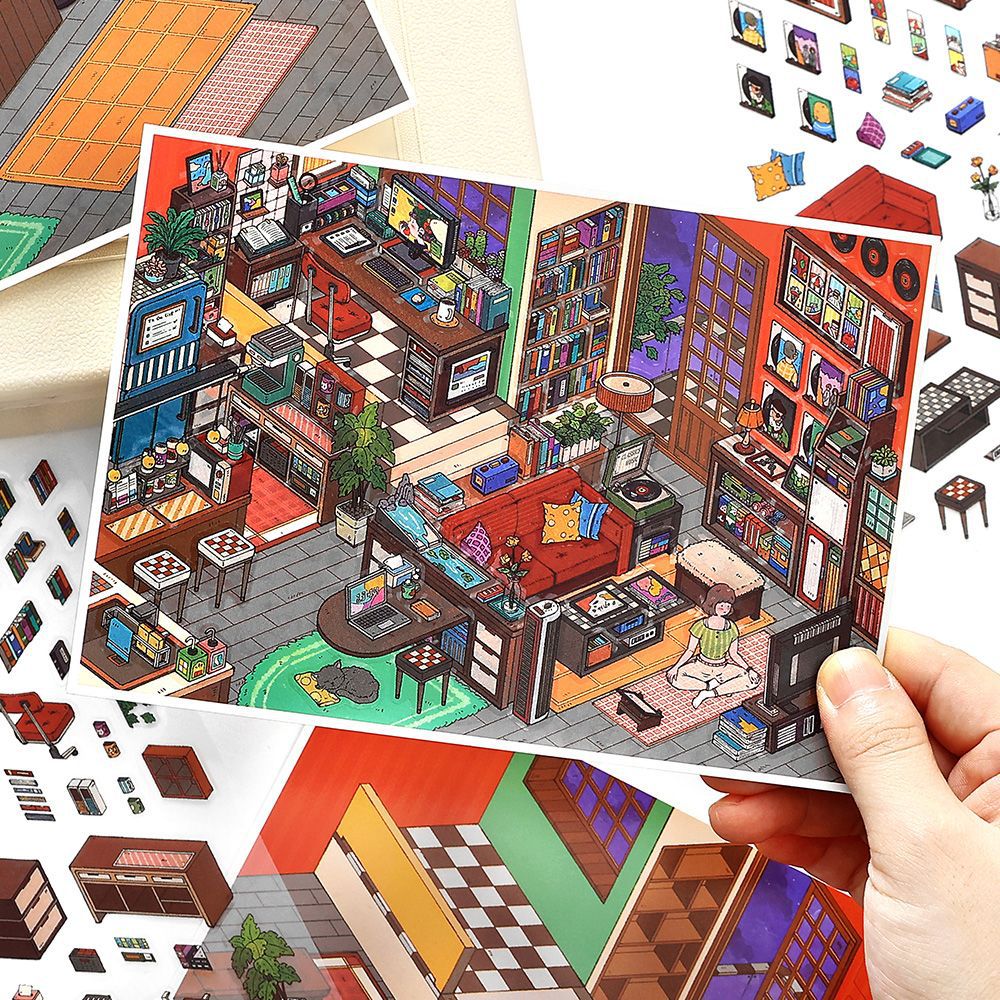 My Cabin Fifteen Bullets DIY 3D Scene Sticker Collection - 2 lovely Miniature Scenes
