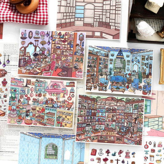Life Gallery DIY 3D Scene Stickers Collection - 4 Cute Miniature Scenes