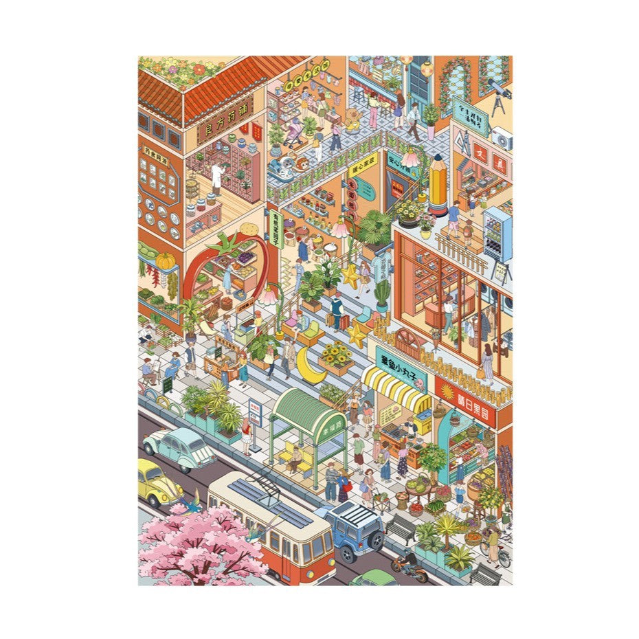 City Street Scene DIY 3D Scene Sticker Collection - 8Lovely Miniature Scenes