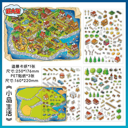 Star Iland  DIY 3D Scene Sticker Collection - 2 lovely Miniature Scenes