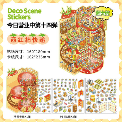 Bizarre City Workshop DIY 3D Scene Sticker Collection - 4 Cute Miniature Scenes