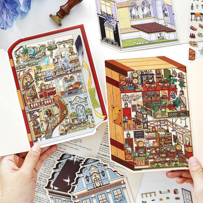 My Little House DIY 3D Scene Sticker Collection - 4 lovely Miniature Scenes