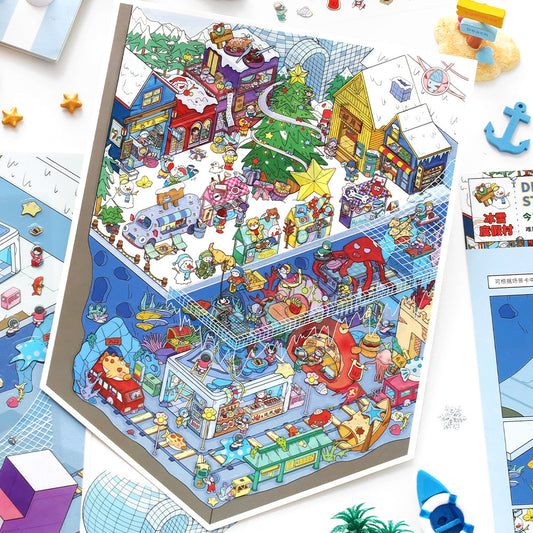 Ice & Snow Resort DIY 3D Scene Sticker lovely Miniature Scene