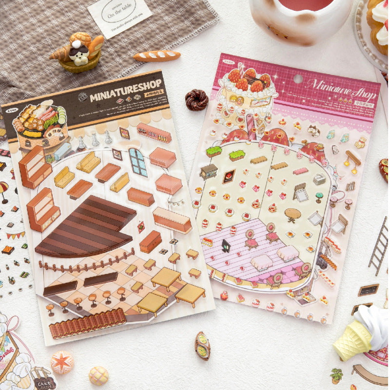 Food Exploration DIY 3D Scene Sticker Collection - 2 lovely Miniature Scenes