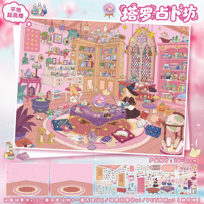 YL160 Four Seasons Magical Journey  DIY 3D Scene Stickers Collection- 8 Cute Miniature Scenes