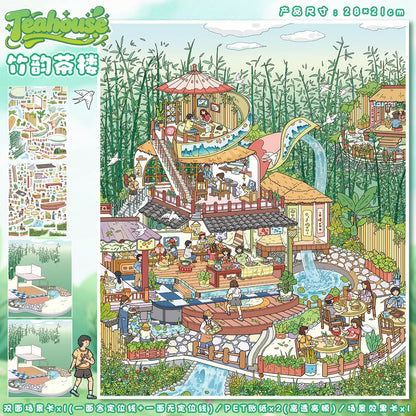 YL160 A Sweet and Warm Little World DIY 3D Scene Stickers Collection- 10 Cute Miniature Scenes