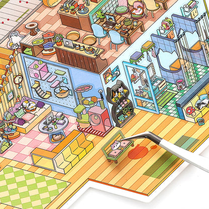 Daily Town DIY 3D Scene Sticker Collection - 2 lovely Miniature Scenes