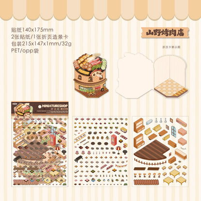 Food Exploration DIY 3D Scene Sticker Collection - 2 lovely Miniature Scenes