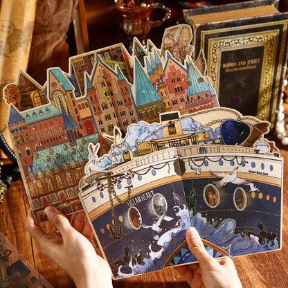 The Giant Ship of the Eternal Night Sea DIY 3D Scene Sticker Collection - 2 lovely Miniature Scenes
