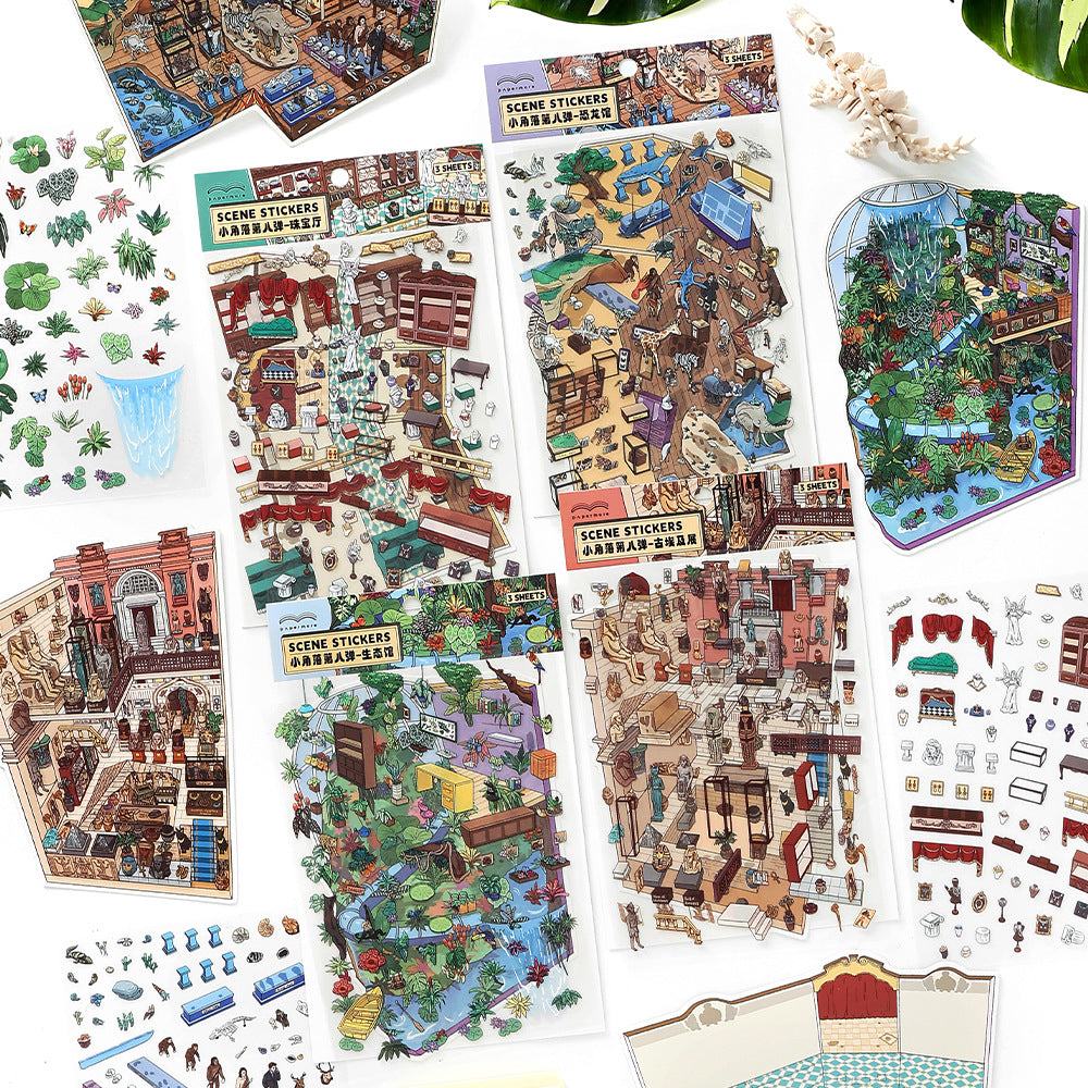Gallery Scene Collection DIY 3D Scene Sticker Collection - 4 Cute Miniature Scenes