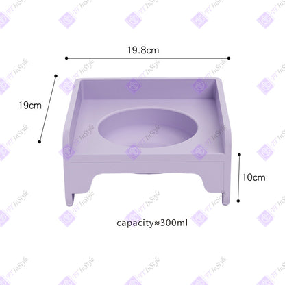 宠物用品 - 优质瓷碗和聚丙烯支架（马卡龙色）