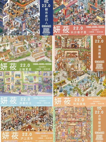 Vintage Panorama DIY 3D Scene Sticker Collection - 8 lovely Miniature Scenes