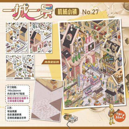 World Streets DIY 3D Scene Sticker Collection - 4 lovely Miniature Scenes