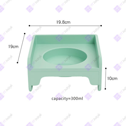 宠物用品 - 优质瓷碗和聚丙烯支架（马卡龙色）